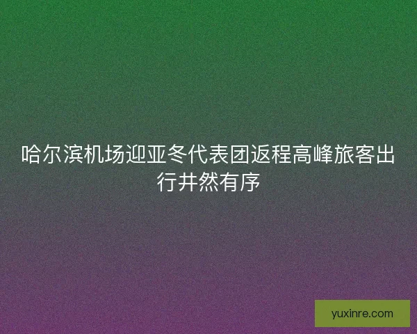哈尔滨机场迎亚冬代表团返程高峰旅客出行井然有序
